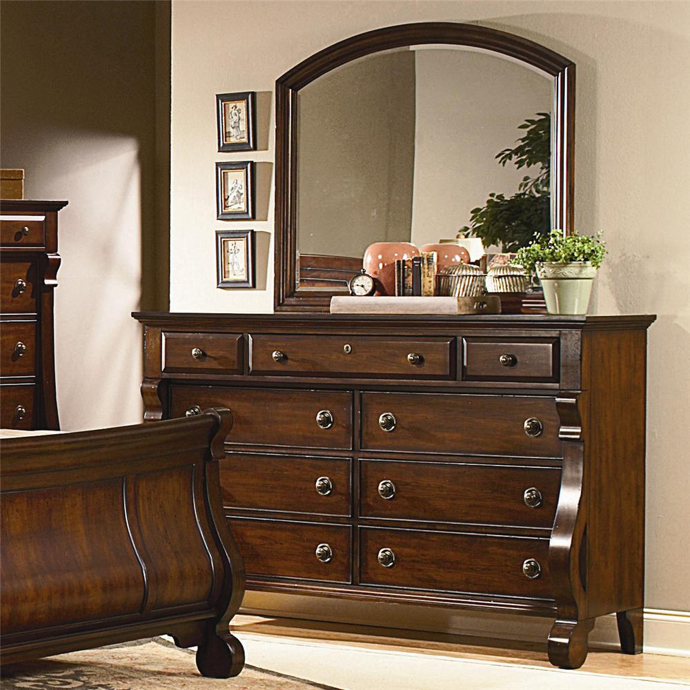Vaughan Furniture Traditional 9 Drawer Dresser and Mirror